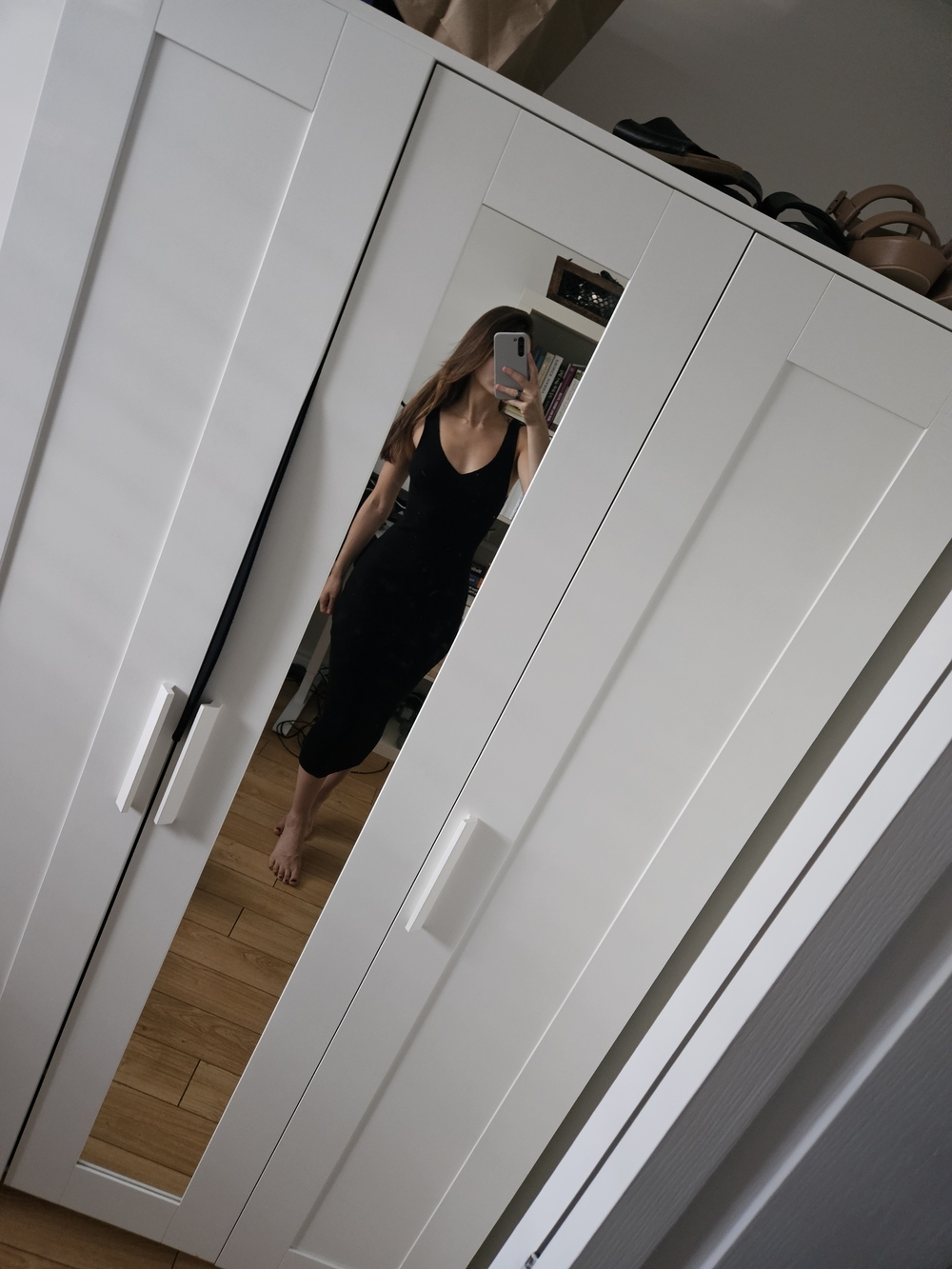 Black Bodycon Ribbed Midi Dress